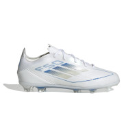 adidas F50 Elite Gras Voetbalschoenen (FG) Kids Wit Blauw Zilver
