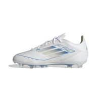 adidas F50 Elite Gras Voetbalschoenen (FG) Kids Wit Blauw Zilver