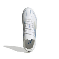 adidas F50 Elite Gras Voetbalschoenen (FG) Kids Wit Blauw Zilver