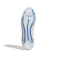 adidas F50 Elite Gras Voetbalschoenen (FG) Kids Wit Blauw Zilver