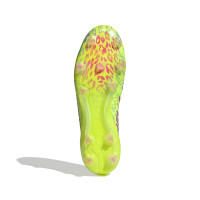 adidas Predator Elite Sans Lacets Gazon Naturel Chaussures de Foot (FG) Néon Jaune Bleu Rose