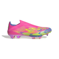 adidas F50+ Gras Voetbalschoenen (FG) Roze Neongeel Blauw