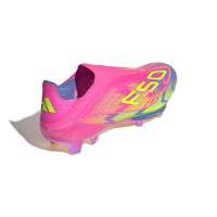 adidas F50+ Gras Voetbalschoenen (FG) Roze Neongeel Blauw