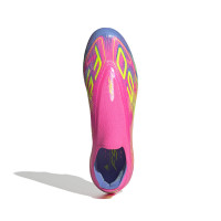 adidas F50+ Gras Voetbalschoenen (FG) Roze Neongeel Blauw