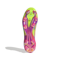 adidas F50+ Gras Voetbalschoenen (FG) Roze Neongeel Blauw