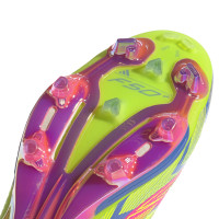adidas F50+ Gras Voetbalschoenen (FG) Roze Neongeel Blauw