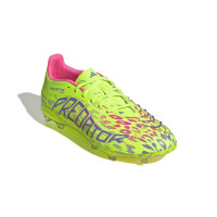 adidas Predator Elite Gazon Naturel Chaussures de Foot (FG) Enfants Néon Jaune Bleu Rose