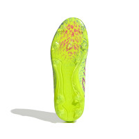 adidas Predator Elite Gazon Naturel Chaussures de Foot (FG) Enfants Néon Jaune Bleu Rose