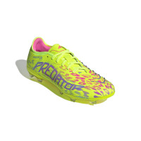 adidas Predator Pro Gras Voetbalschoenen (FG) Neongeel Blauw Roze