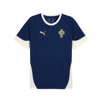PUMA Portugal Maillot d'Entraînement 2025-2026 Bleu Foncé Blanc Cassé Jaune