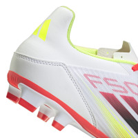 adidas F50 Club Gazon Naturel Gazon Artificiel Chaussures de Foot (MG) Blanc Rouge Noir Jaune