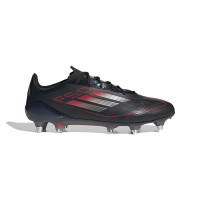 adidas F50 Elite Crampons Vissés Chaussures de Foot (SG) Noir Rouge Argenté