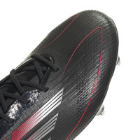 adidas F50 Elite Crampons Vissés Chaussures de Foot (SG) Noir Rouge Argenté