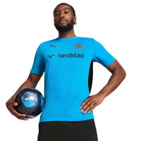 PUMA Olympique Marseille Maillot d'Entraînement 2024-2025 Bleu Clair Noir Bronze