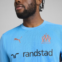 PUMA Olympique Marseille Maillot d'Entraînement 2024-2025 Bleu Clair Noir Bronze