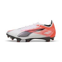 PUMA Ultra 5 Ultimate Carbon Gazon Naturel Chaussures de Foot (FG) Femmes Blanc Noir Rouge