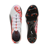 PUMA Ultra 5 Ultimate Carbon Gazon Naturel Chaussures de Foot (FG) Femmes Blanc Noir Rouge