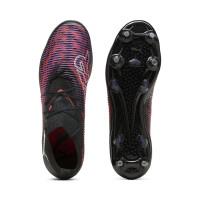 PUMA Future 8 Match Crampons Vissés Chaussures de Foot (SG) Noir Mauve Rouge