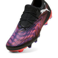 PUMA Future 8 Match Low Gazon Naturel Artificiel Chaussures de Foot (MG) Noir Mauve Rouge