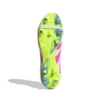 adidas Predator Pro FT Crampons Vissés Chaussures de Foot (SG) Blanc Rose Jaune Vif