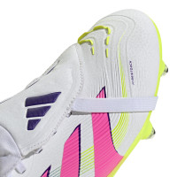 adidas Predator Pro FT Crampons Vissés Chaussures de Foot (SG) Blanc Rose Jaune Vif