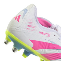 adidas Predator Pro FT Crampons Vissés Chaussures de Foot (SG) Blanc Rose Jaune Vif