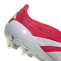 adidas Predator Elite FT Gazon Naturel Chaussures de Foot (FG) Rouge Blanc Noir