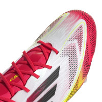 adidas F50 Elite Crampons Vissés Chaussures de Foot (SG) Blanc Rouge Noir Jaune