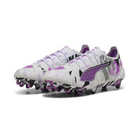 PUMA Ultra 5 Ultimate Forever Gazon Naturel Chaussures de Foot (FG) Blanc Violet Noir