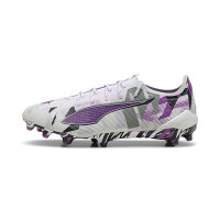 PUMA Ultra 5 Ultimate Forever Gazon Naturel Chaussures de Foot (FG) Blanc Violet Noir
