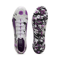 PUMA Ultra 5 Ultimate Forever Gazon Naturel Chaussures de Foot (FG) Blanc Violet Noir