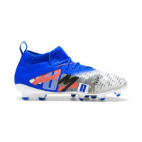 PUMA Future 8 Match Forever Gras / Kunstgras Voetbalschoenen (MG) Kids Wit Blauw Oranje