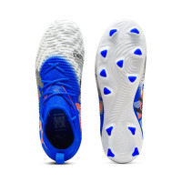 PUMA Future 8 Match Forever Gras / Kunstgras Voetbalschoenen (MG) Kids Wit Blauw Oranje