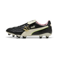 PUMA King Top X Mundial Gazon Naturel Artificiel Chaussures de Foot (MG) Noir Blanc Rose Vert