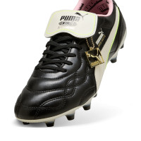 PUMA King Top X Mundial Gazon Naturel Artificiel Chaussures de Foot (MG) Noir Blanc Rose Vert