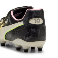 PUMA King Top X Mundial Gazon Naturel Artificiel Chaussures de Foot (MG) Noir Blanc Rose Vert