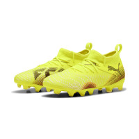 PUMA Future 8 Match Gazon Naturel Artificiel Chaussures de Foot (MG) Enfants Jaune Noir Rose