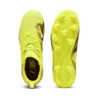 PUMA Future 8 Match Gazon Naturel Artificiel Chaussures de Foot (MG) Enfants Jaune Noir Rose