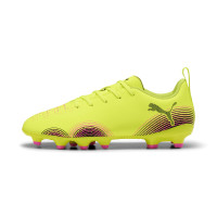 PUMA Future 8 Play Gazon Naturel Artificiel Chaussures de Foot (MG) Enfants Jaune Noir Rose