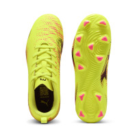 PUMA Future 8 Play Gazon Naturel Artificiel Chaussures de Foot (MG) Enfants Jaune Noir Rose