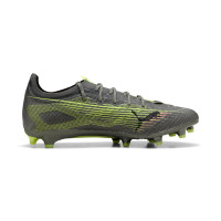 PUMA Ultra 5 Pro Gazon Naturel Chaussures de Foot (FG) Gris Foncé Jaune Rose