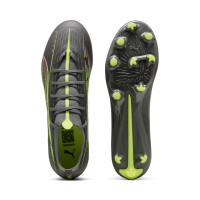 PUMA Ultra 5 Match Gras / Kunstgras Voetbalschoenen (MG) Donkergrijs Geel Roze