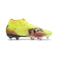 PUMA Future 8 Ultimate Crampons Vissés Chaussures de Foot (SG) Jaune Noir Rose