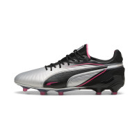 PUMA King Ultimate Gras / Kunstgras Voetbalschoenen (MG) Zilver Zwart Roze