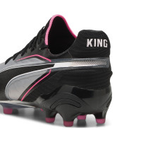 PUMA King Ultimate Gras / Kunstgras Voetbalschoenen (MG) Zilver Zwart Roze
