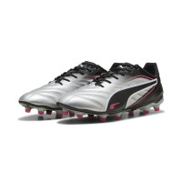 PUMA King Pro Gras / Kunstgras Voetbalschoenen (MG) Zilver Zwart Roze