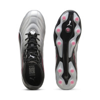 PUMA King Pro Gras / Kunstgras Voetbalschoenen (MG) Zilver Zwart Roze
