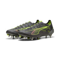 PUMA Ultra 5 Ultimate Crampons Vissés Chaussures de Foot (SG) Gris Foncé Jaune Rose