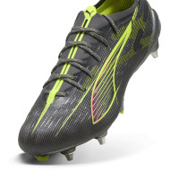 PUMA Ultra 5 Ultimate Crampons Vissés Chaussures de Foot (SG) Gris Foncé Jaune Rose