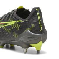 PUMA Ultra 5 Ultimate Crampons Vissés Chaussures de Foot (SG) Gris Foncé Jaune Rose